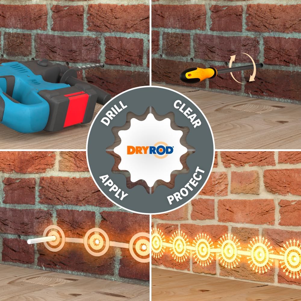 Dryrod Hochleistungs – Horizontalsperre – Stäbchen gegen aufsteigende Feuchtigkeit im Mauerwerk - WT