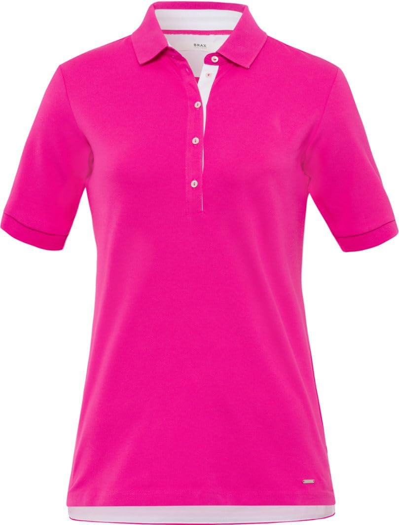BRAX Damen Style Cleo Finest Pique Stretch Poloshirt 38 Flush, 38 Flush