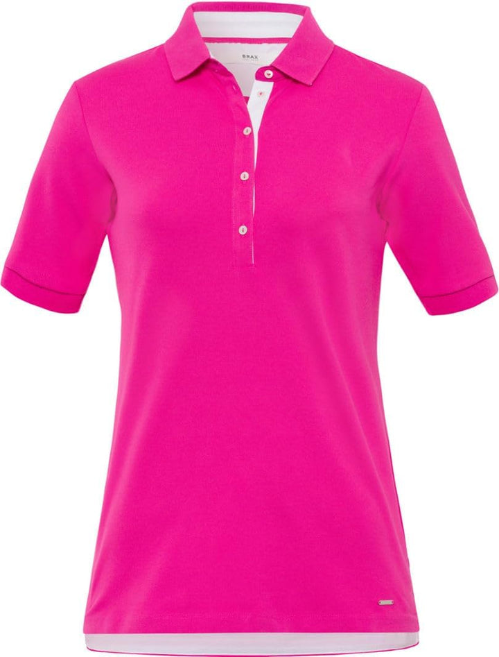 BRAX Damen Style Cleo Finest Pique Stretch Poloshirt 38 Flush, 38 Flush