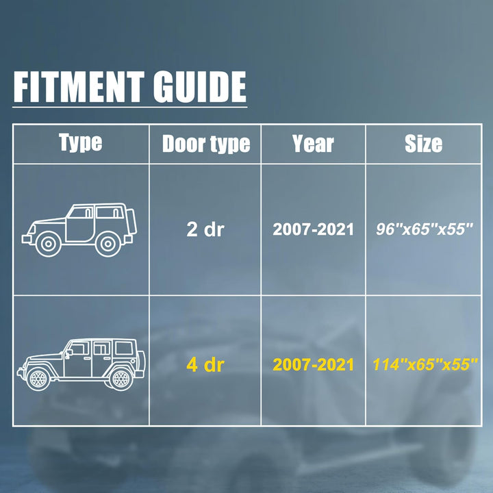 X AUTOHAUX Autoabdeckung SUV Autoplane Outdoor Vollgarage Wasserdicht Auto Abdeckplane für Jeep Wran