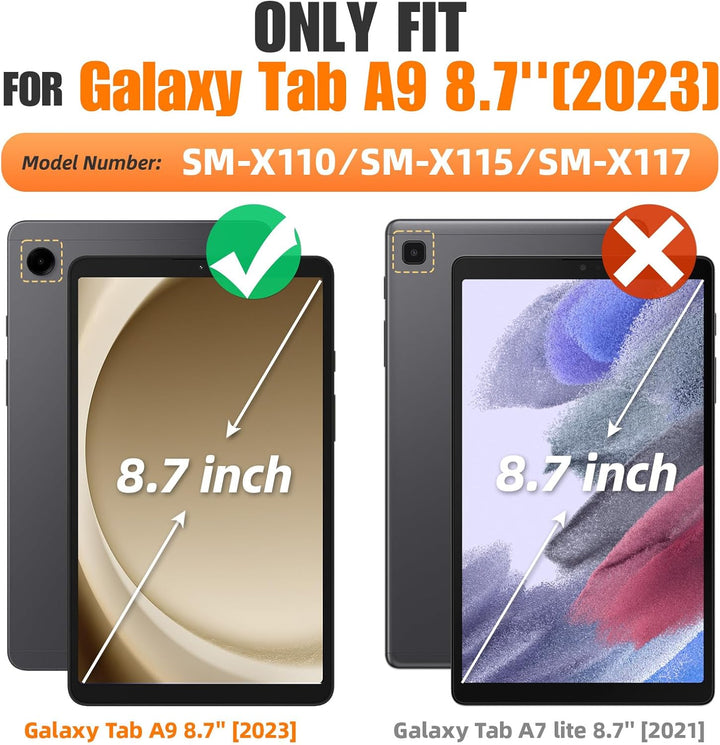 SEYMAC stock Hülle für Samsung Galaxy Tab A9 8,7 Zoll 2023 (SM-X110/X115/X117), StossfesteHülle mit