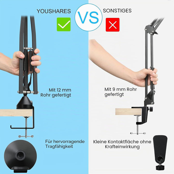 Blue Yeti X Mikrofonarm mit Popschutz - Professioneller Mikrofon Arm Ständer Kompatibel mit Blue Mic