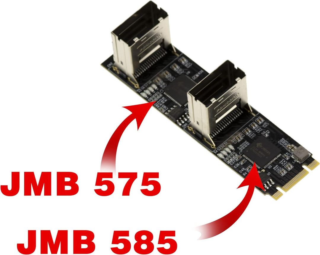 KALEA-INFORMATIQUE M.2. Karte 8 Ports SATA 3.0 6Gbps für M2-Port vom Typ PCIe 3.0 M-Key oder B+M mit