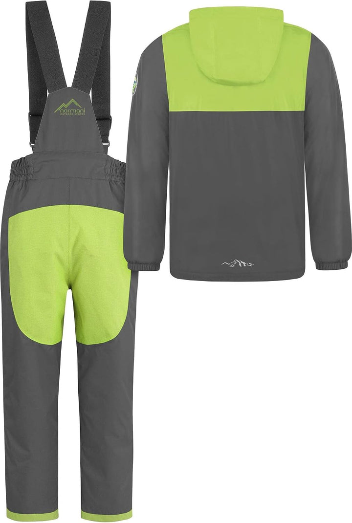 normani Kinder Winter Set - Wasserdichte Ski Winterhose mit Hosenträgern und Winterjacke Schneeanzug