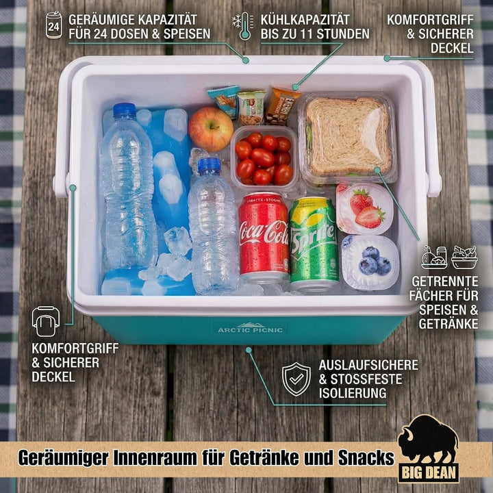 BigDean Kühlbox gross 35 Liter hält Lange kühl