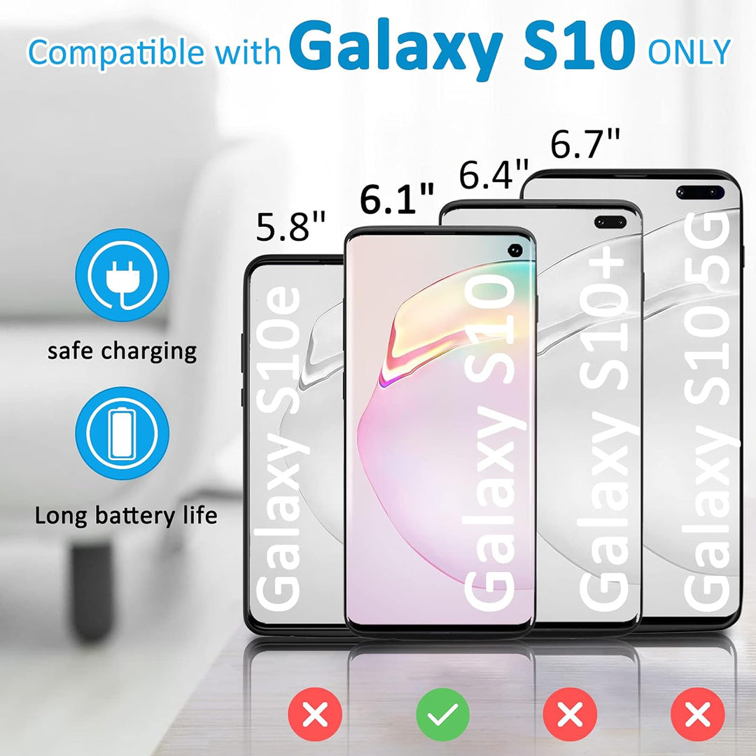 Gladgogo Akku Hülle für Samsung Galaxy S10, [6000 mAh] Battery Case Akkuhülle Mit klappbarem Ständer