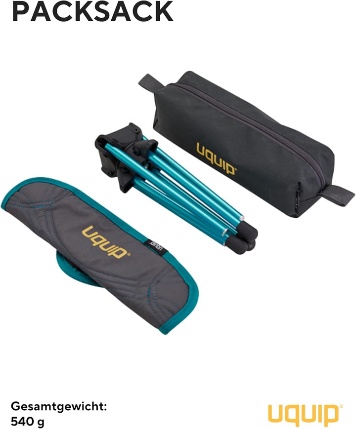 Uquip Three Sixty Leichtgewichts Dreibeinhocker mit innovativem 360° Drehgelenk, Grau, Grau