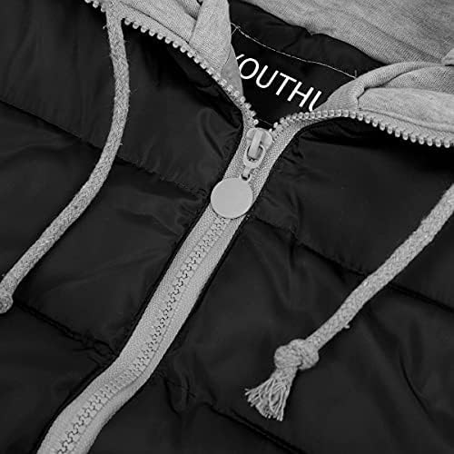 YOUTHUP West Damen Steppweste mit Kapuze Leicht Winterweste Freizeit Outdoor Ärmellos Jacke Gilet Bo