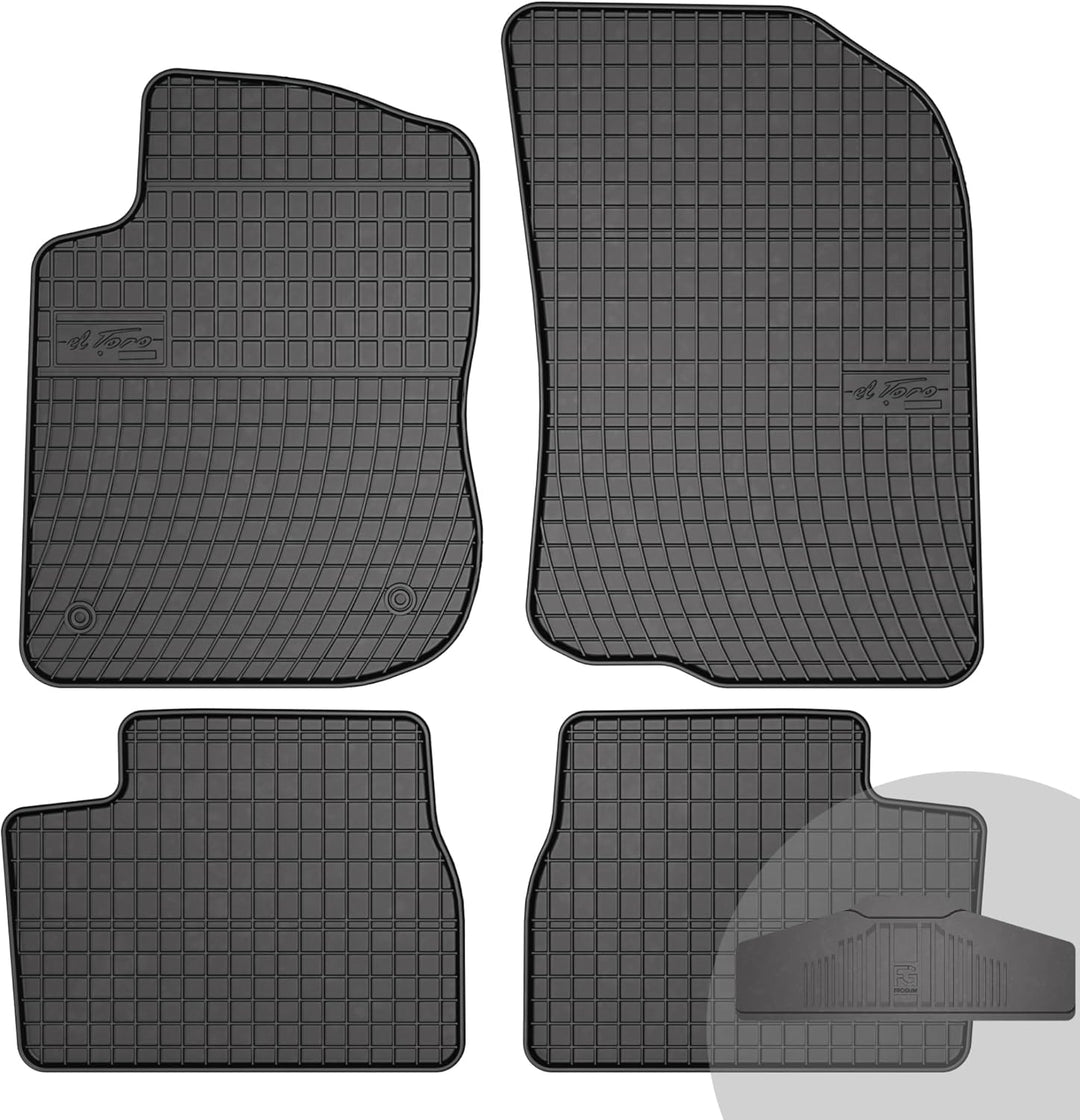FROGUM EL Toro Gummimatten Ganzjähriges-Set von Autofussmatte Auto Fussmatten für Peugeot 2008 I 201