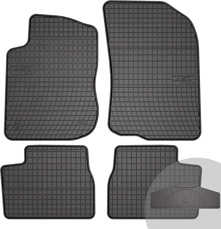 FROGUM EL Toro Gummimatten Ganzjähriges-Set von Autofussmatte Auto Fussmatten für Peugeot 2008 I 201