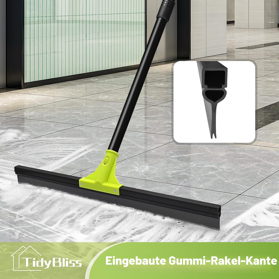 TidyBliss Wasserschieber Bodenabzieher 60 cm, Wasser Abzieher Boden mit Teleskopisc Stiel 158 cm, Wa