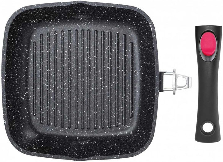 24cm Anti-Haft-Grillpfanne mit Marmorbeschichtung und abnehmbarer Griff KINGHOFF KH-1510