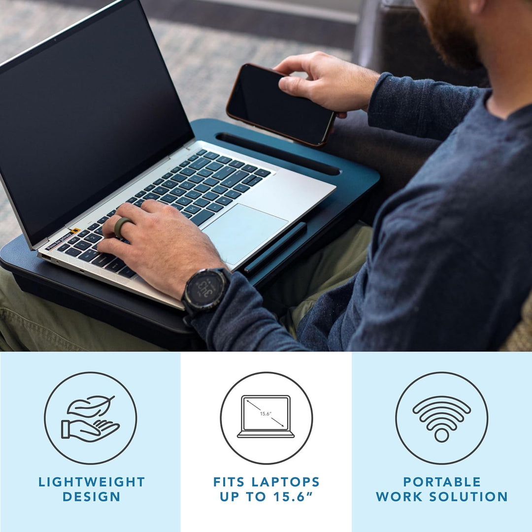 Lapgear Laptoptisch Sidekick mit Geräteleiste und Handyhalterung, passend für Laptops bis 15,6 Zoll,