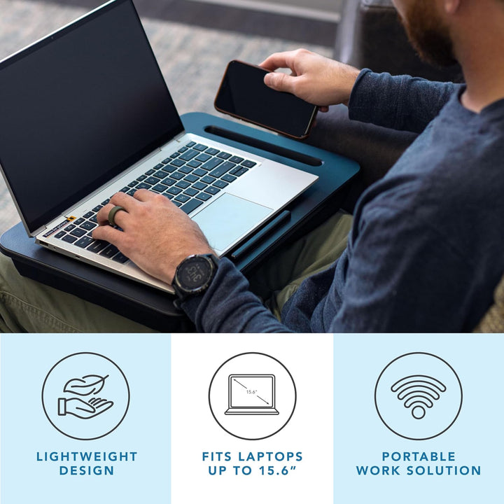 Lapgear Laptoptisch Sidekick mit Geräteleiste und Handyhalterung, passend für Laptops bis 15,6 Zoll,