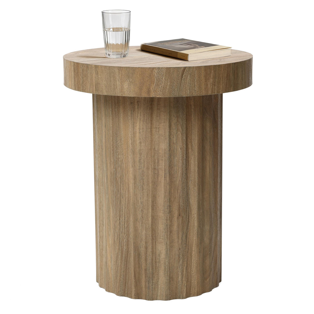 Hometopia Beistelltisch Rund Holz Ø40 cm, Kleiner Sofatisch Stabil, Moderner Couchtisch im Skandinav