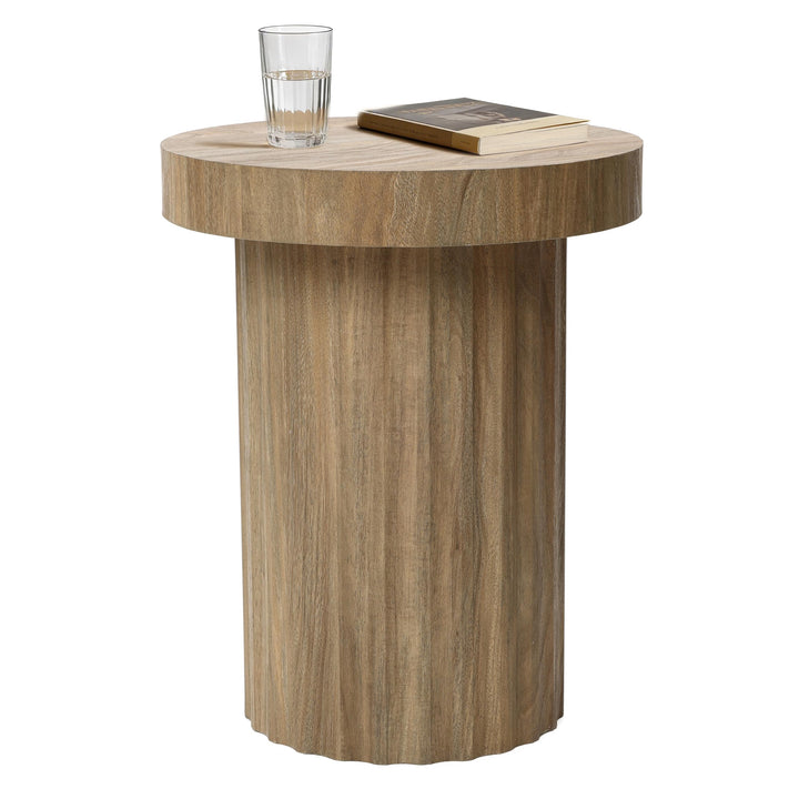 Hometopia Beistelltisch Rund Holz Ø40 cm, Kleiner Sofatisch Stabil, Moderner Couchtisch im Skandinav