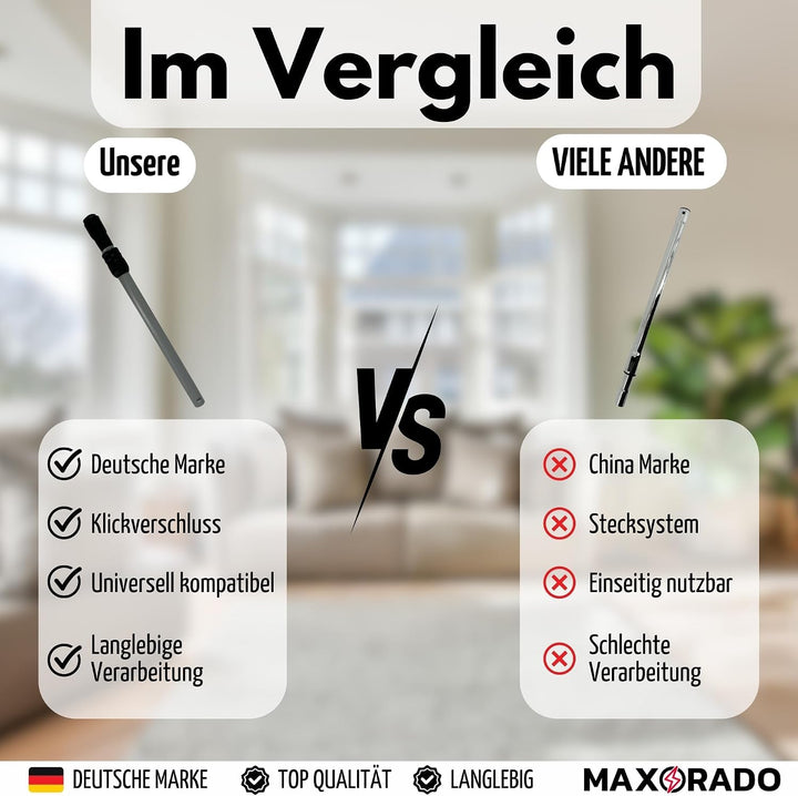 Teleskoprohr Verlängerungsrohr Ausziehbar kompatibel mit Ersatzteil für Bosch Siemens Staubsauger Ro