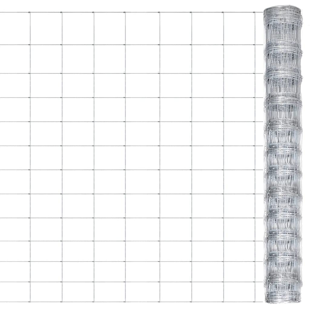 HOMIUSE Gartenzaun Verzinkter Stahl 50x12,5 m Silbern Gartenzaun Metall Drahtgitter Gartenzaun Sicht