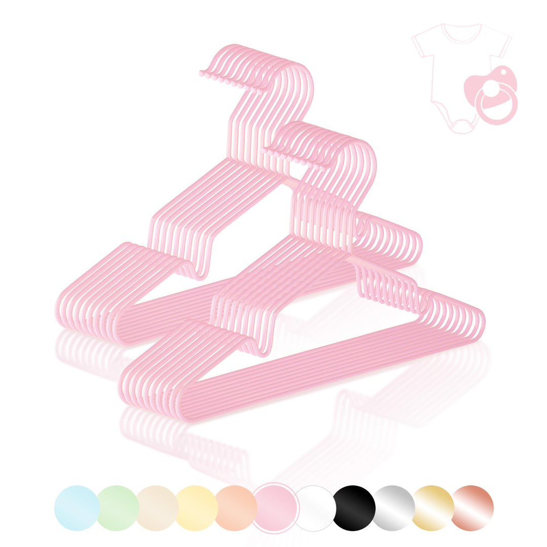 ROW&LINE® – Kinder Kleiderbügel (30 cm) – 20 Stück (Pastell rosa) – platzsparende Kinderbügel – bela