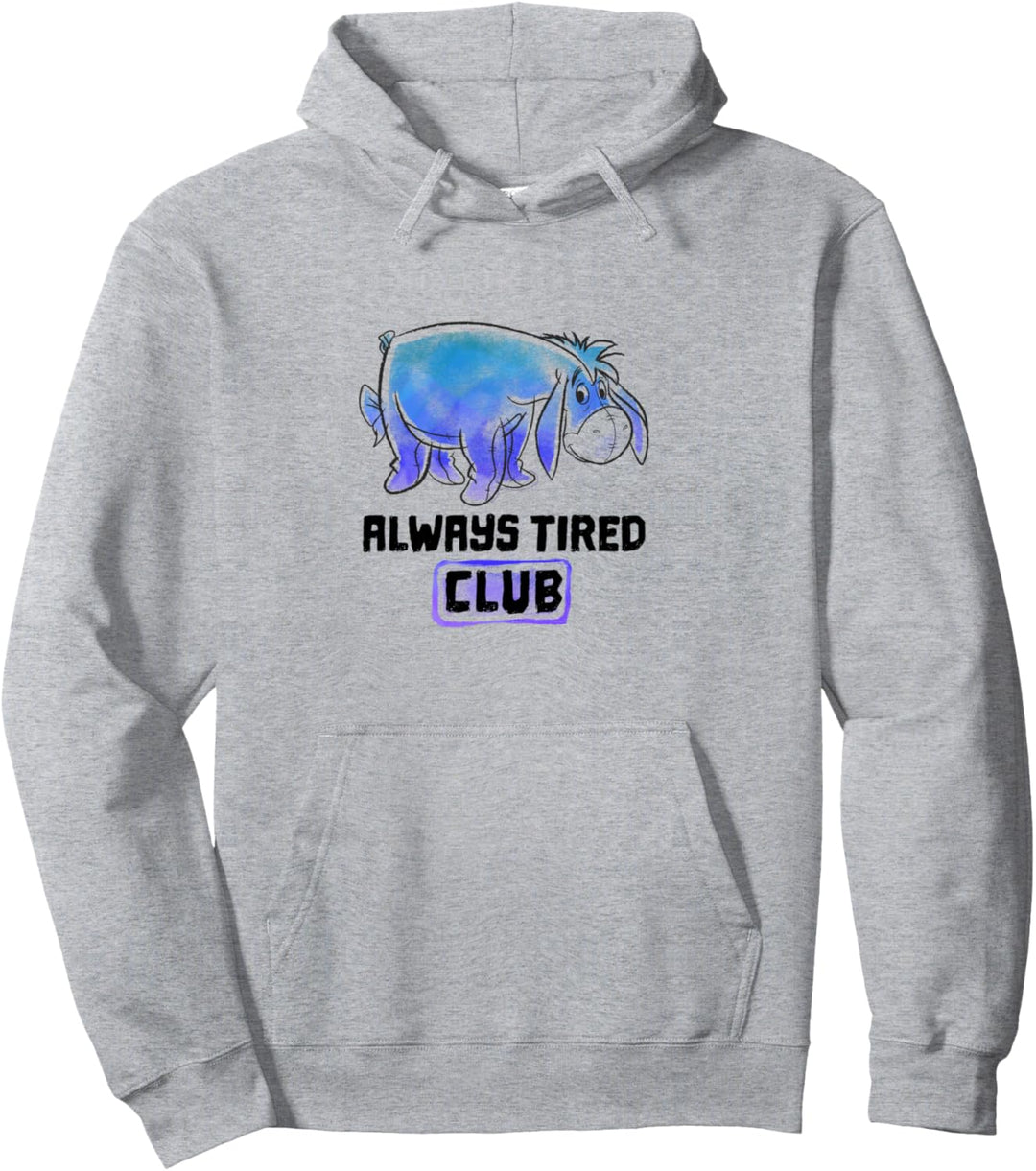 Disney Winnie The Pooh Eeyore Airbrush Always Tired Club Pullover Hoodie