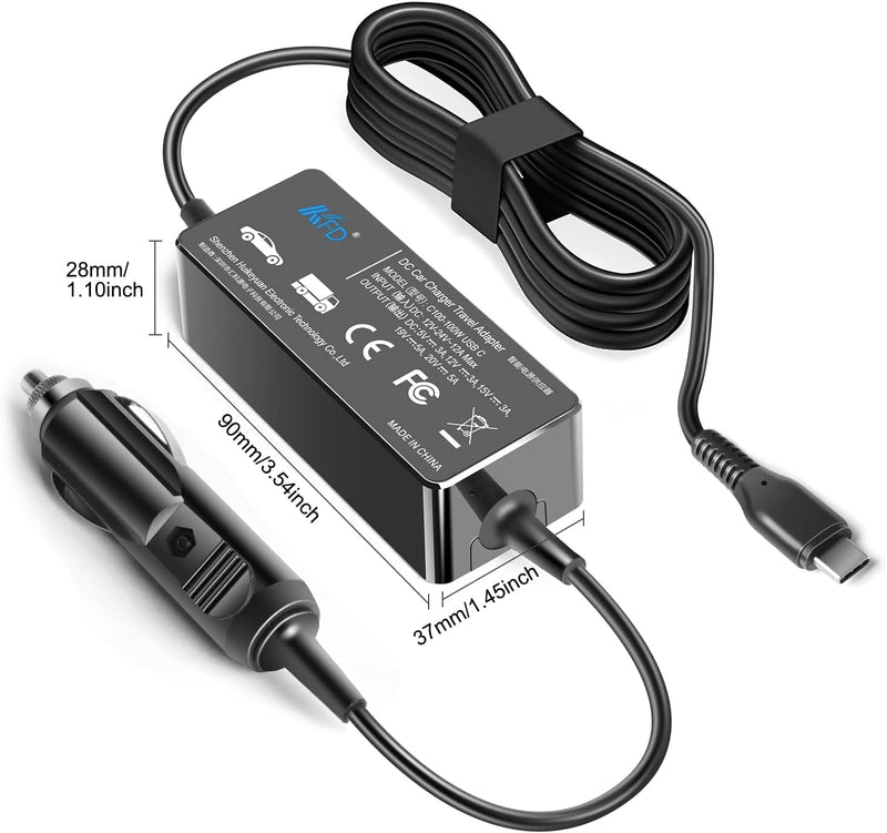 KFD 100W USB C KFZ Autoladegerät Laptop Netzteil Ladekabel für MacBook Pro Huawei MateBook X Pro, Ma