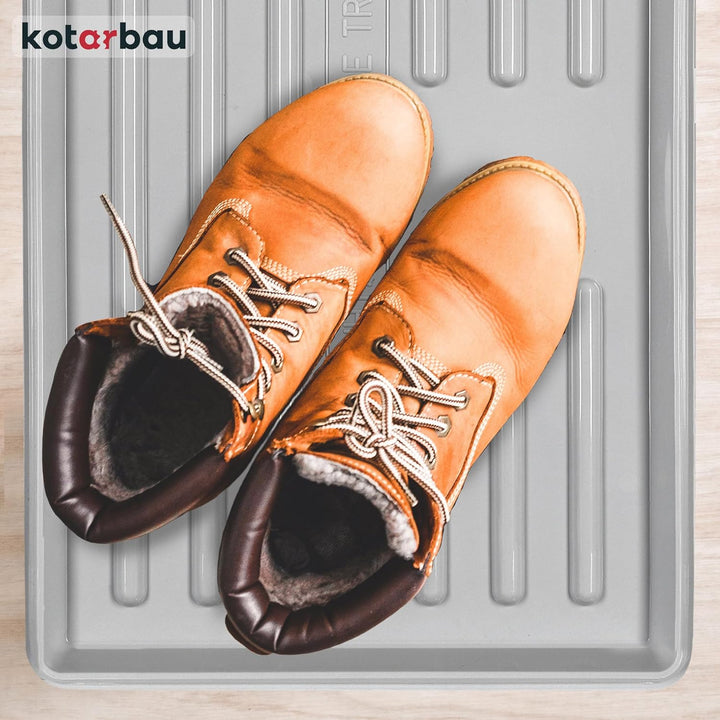 KOTARBAU® Schuhabtropfschale 60x40cm Abtropfmatte Schuhe Grau Schuhmatte Abtropfmatte Kunststoff Sch
