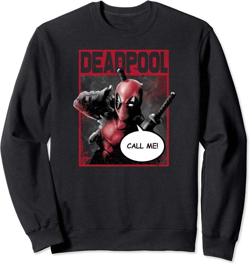 Marvel Deadpool CALL ME! Hand Gesture Wink Sweatshirt