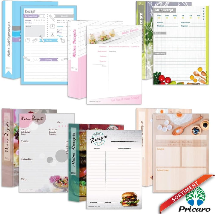 PRICARO Rezeptordner mit Rezeptblock "Sweet Pate", A5