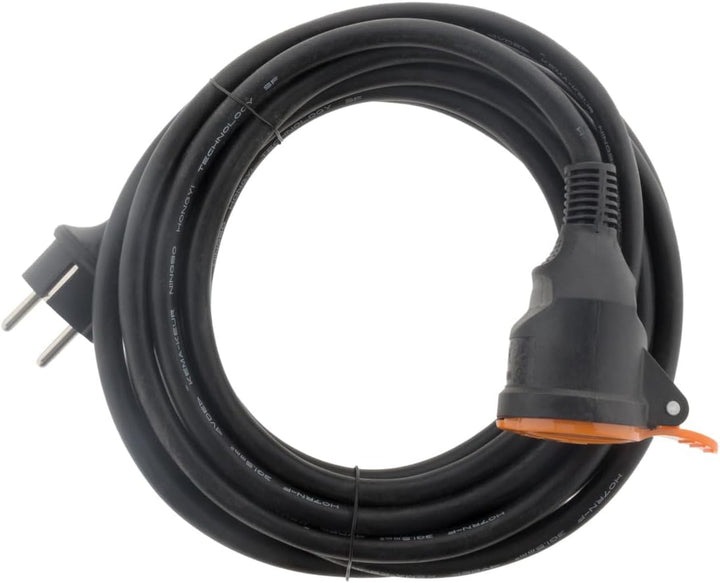 Zenitech - Wasserdichtes Verlängerungskabel 2P+E H07RN-F 3X 1,5mm² 5m mit orangefarbenem Befestigung