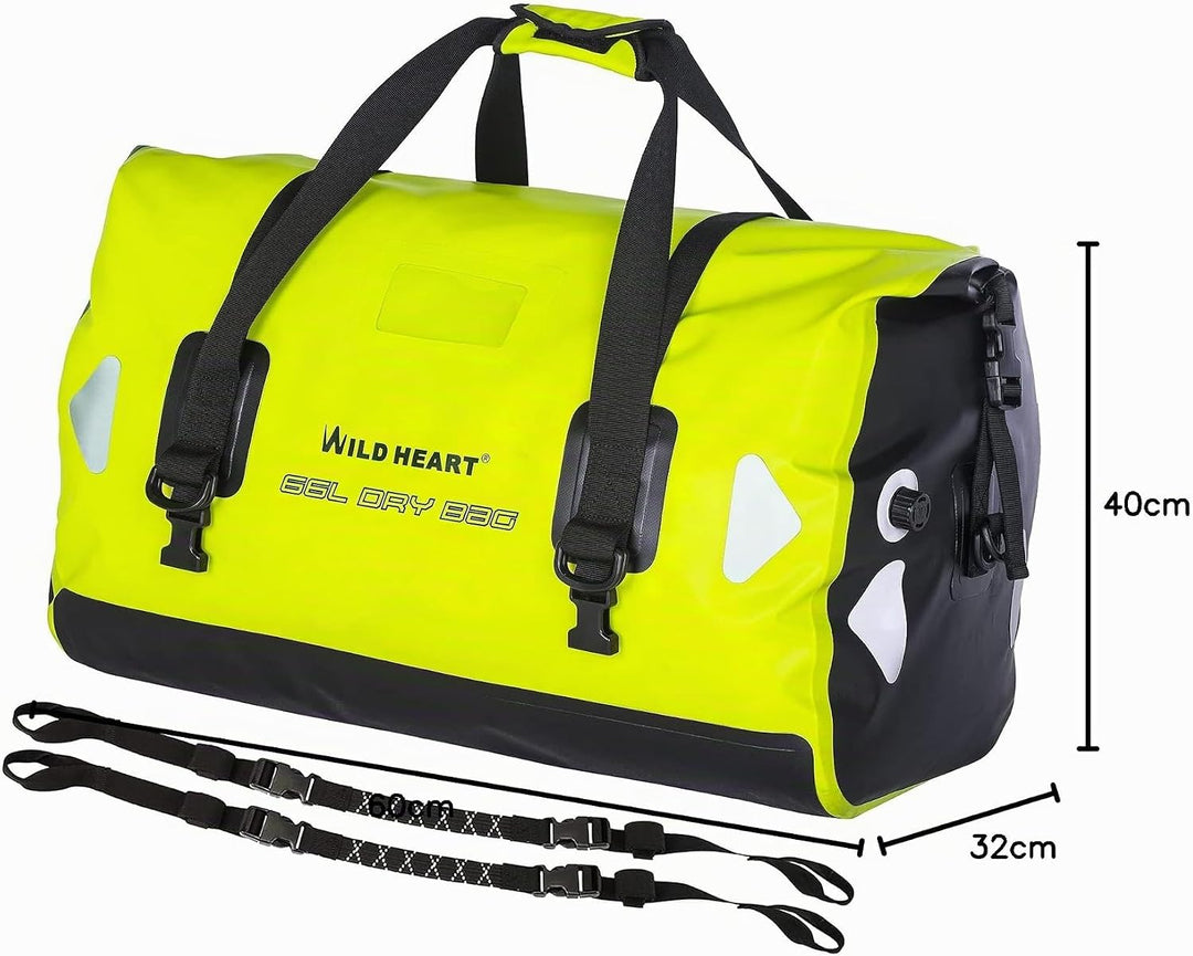 WILD HEART wasserdichte Reisetasche, 40 l 66 l, 100 l, mit verschweissten Nähten, Schultergurten, Ne