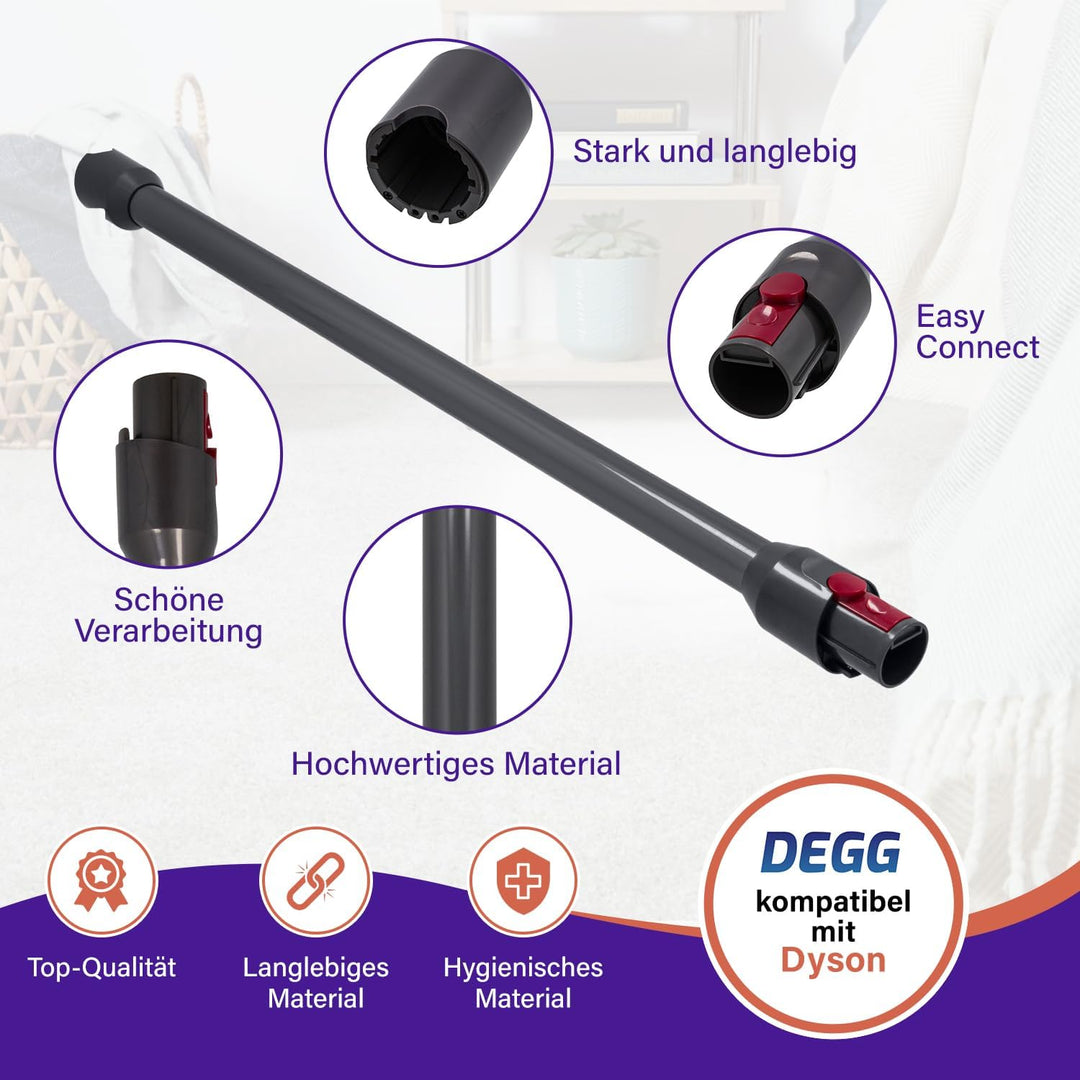 DEGG Staubsaugerrohr - Kompatibel mit Dyson V12 Teleskoprohr 34MM, Verlängerungsrohr, Saugrohr Ersat