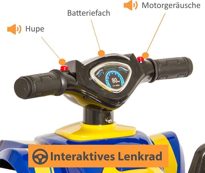 LEMODO Rutschauto blau in Quad-Optik | Rutscherfahrzeug für Kinder ab 18 Monate | Rutschfahrzeug mit