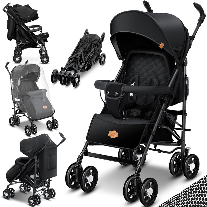 KIDIZ® Kinderwagen City-Pro Buggy Kinderbuggy klappbar Liegebuggy Sportwagen Faltbar 360° 6-Zoll-Räd