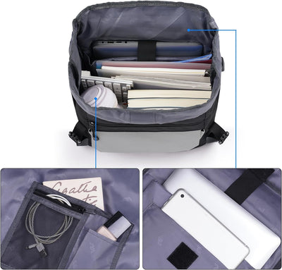 YAMTION 17" Rucksack Laptop Damen&Herren für Büro,Schulrucksack Mädchen&Jungen Teenager Schulranzen