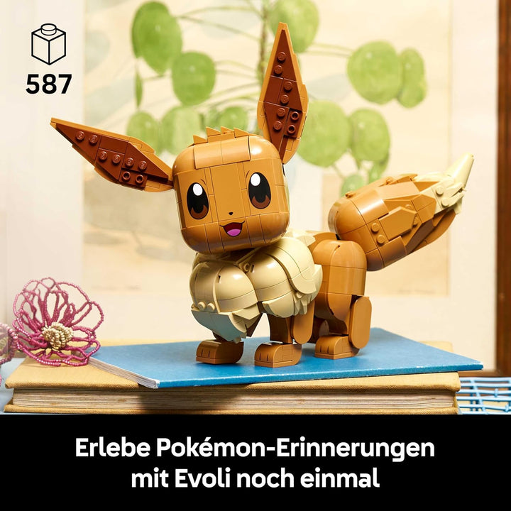 LEGO Pokémon Evoli Figur - Bauset für Erwachsene - Anime Modellbau mit beweglichen Gliedmassen, Ohre