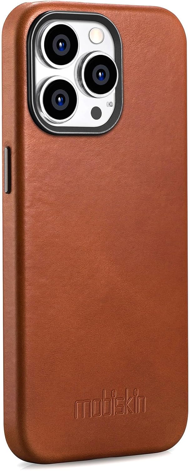 Hülle für iPhone 15 PRO MAX (6,7"), Cover mit Leder, Braun Vint. | Handyhülle kompatibel mit MagSafe