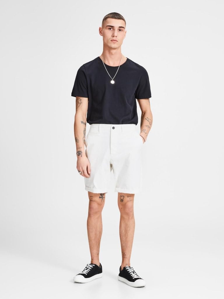 JACK & JONES Herren Shorts S C: White/Ultimate Grey, S C: White/Ultimate Grey