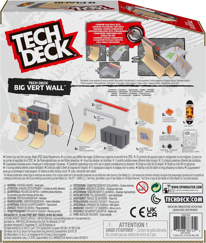 Tech Deck, Big Vert Wall X-Connect Park Creator - Personalisierbares und baubares Rampen-Set mit exk