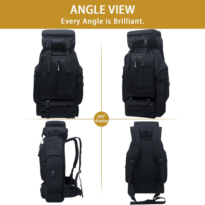 Vaupan Wandern Rucksack, 80L Camping Rucksack, wasserdichte grosse Outdoor Sport Reise Daypack Molle