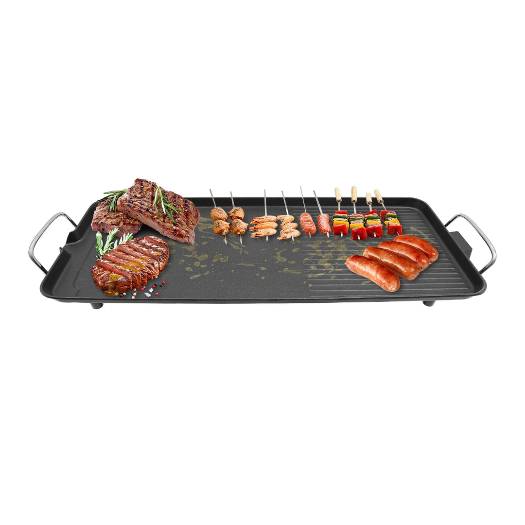 Elektrogrill Standgrill, 1500W Elektrische Grillplatte - Antihaft Beschichtung, Tischgrill für 1-6 P