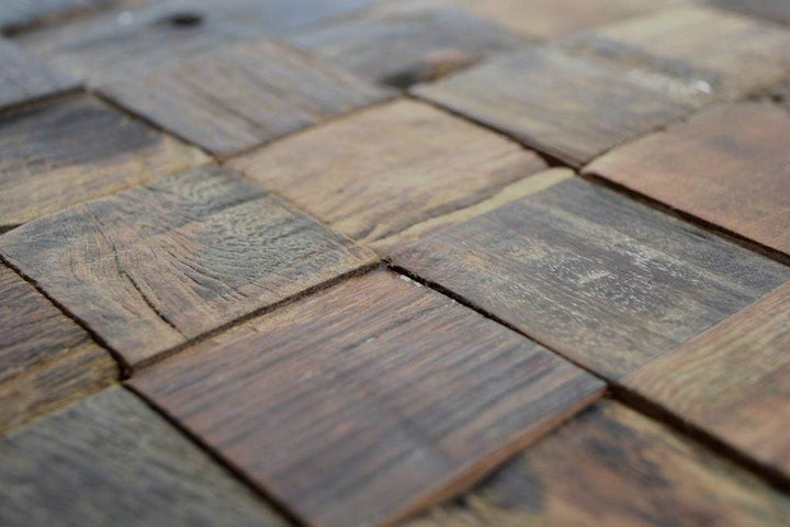 Holz Mosaik boot Old Wood Holz FSC Wand Küche Bad Fliesenspiegel|160-23_f|10 Mosaikmatten