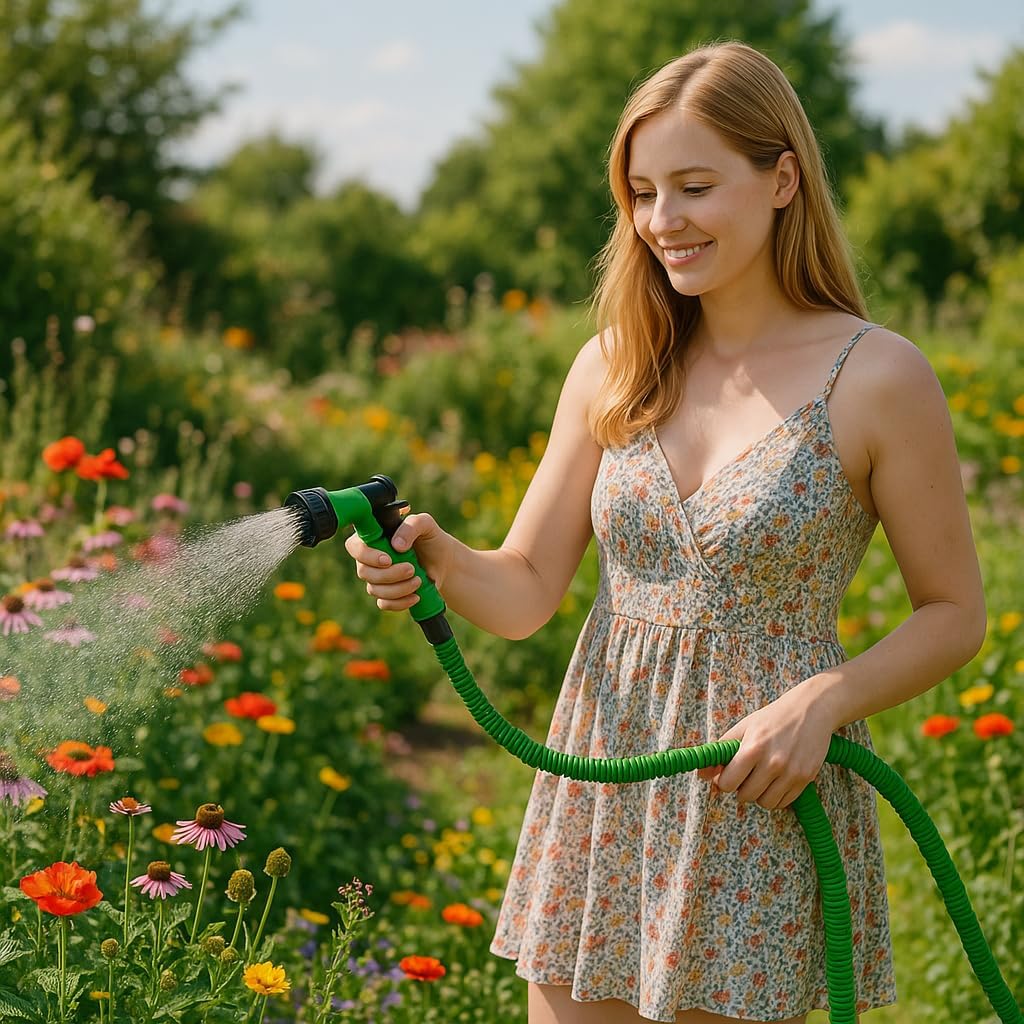 EYEPOWER Hochwertiger Gartenschlauch Flexibler Wasserschlauch Schlauch 7,5-22,5m inkl 7fach Multifun