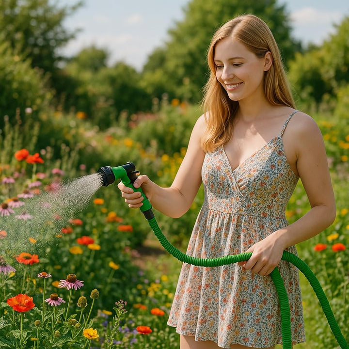 EYEPOWER Hochwertiger Gartenschlauch Flexibler Wasserschlauch Schlauch 7,5-22,5m inkl 7fach Multifun