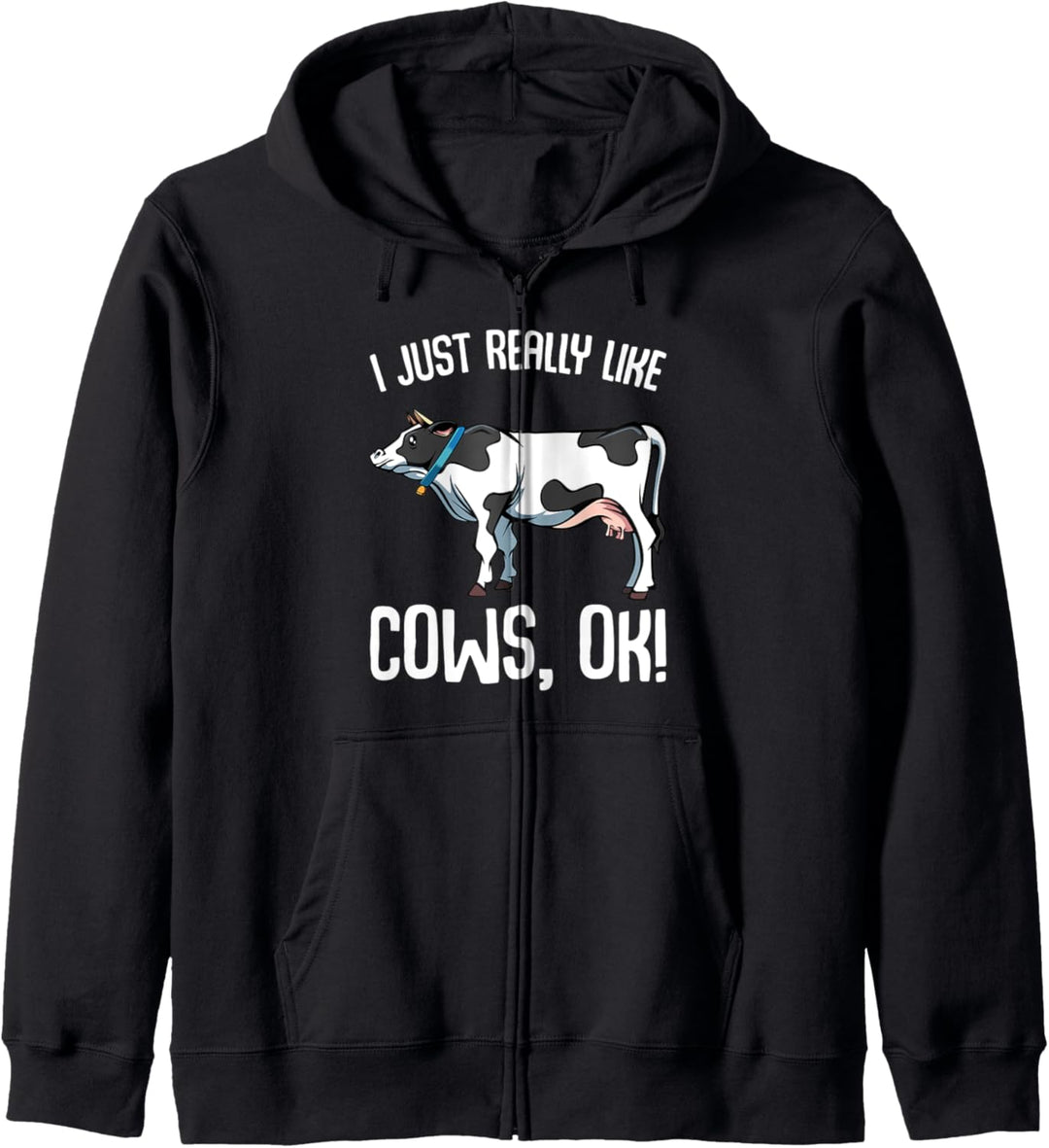 I Just Really Like Cows Kühe Bauernhof Landwirt Tiere Lustig Kapuzenjacke