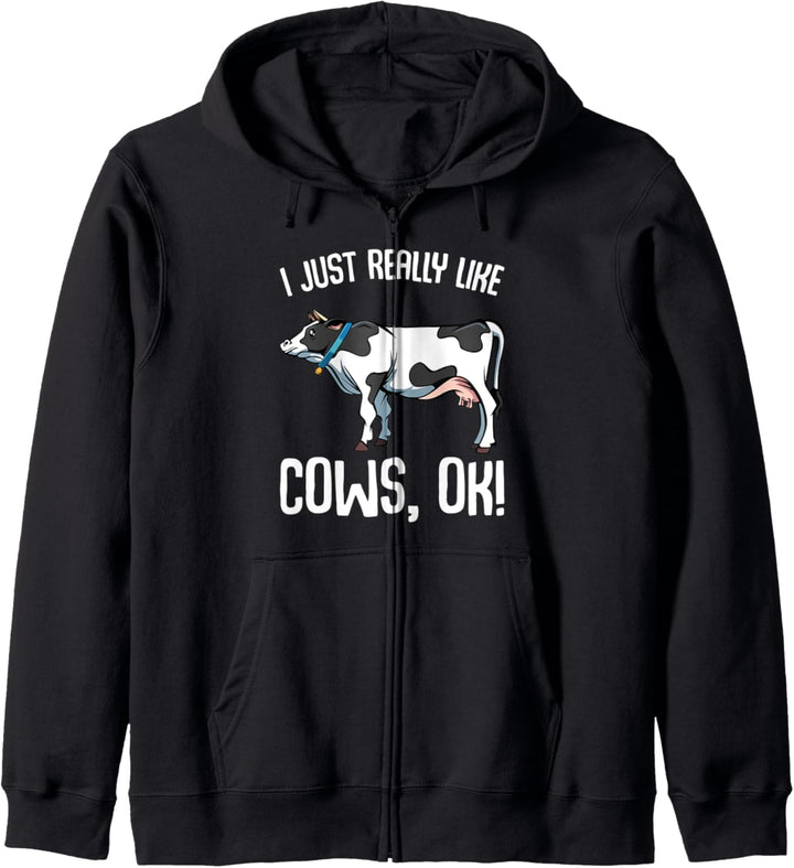 I Just Really Like Cows Kühe Bauernhof Landwirt Tiere Lustig Kapuzenjacke