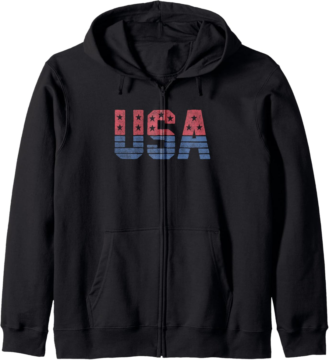 Americana Red White and Blue USA Stars and Stripes Kapuzenjacke