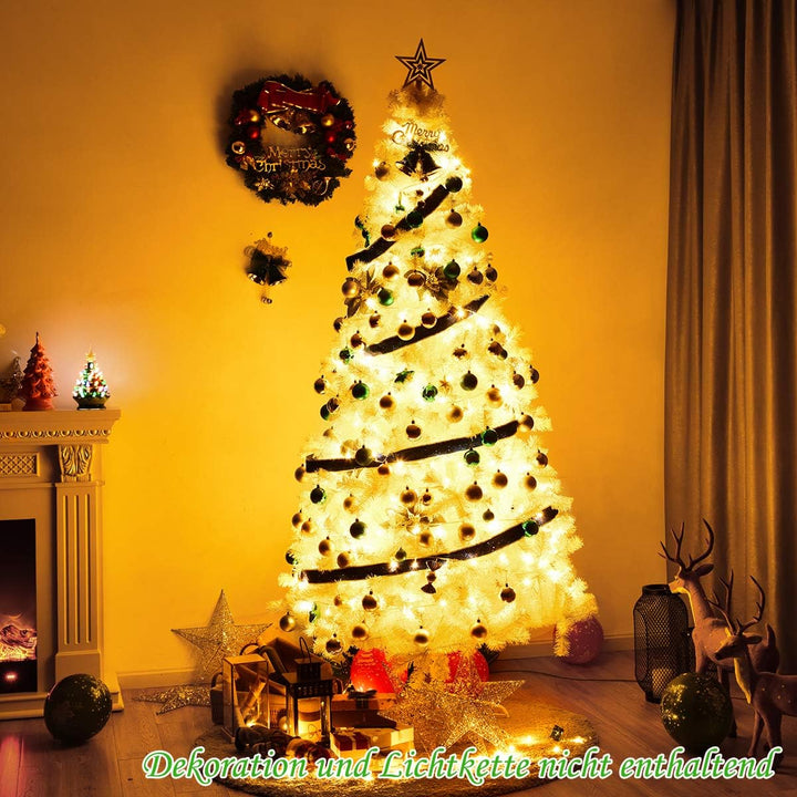 COSTWAY 150/180/210/240cm Künstlicher Weihnachtsbaum, Tannenbaum mit Metallständer, Christbaum PVC N