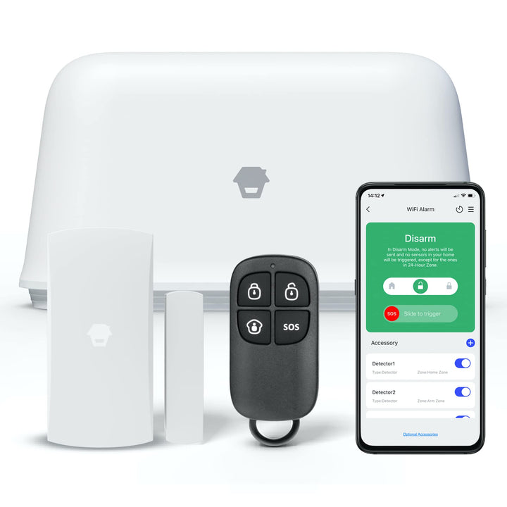 Chuango OV-300 - Smart WiFi Alarm System, kabelloses Haussicherheitssystem mit Basisstation, 97 db,