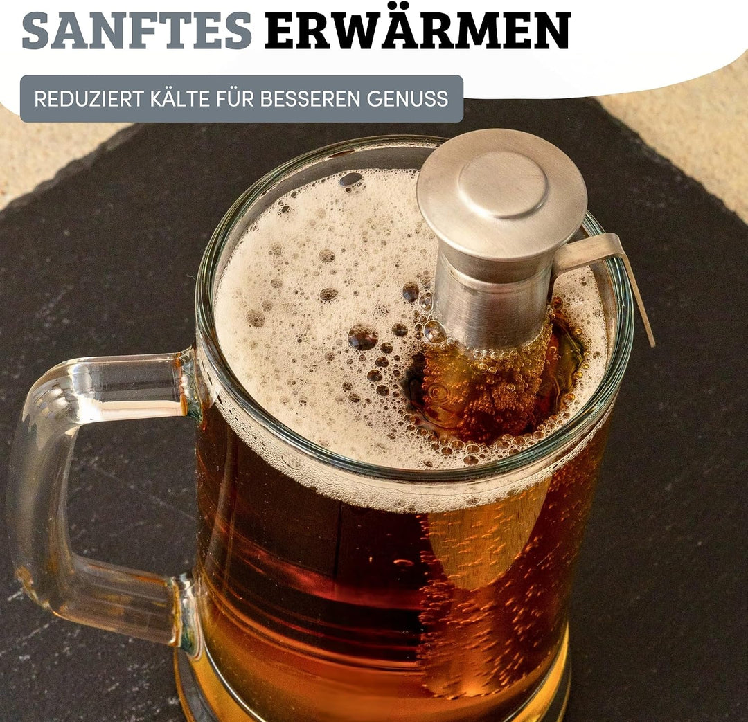 Westmark Bierwärmer mit Halter, Rostfreier Edelstahl, Silber, 63282260, 7.9 x 5 x 16 cm, Bierwärmer