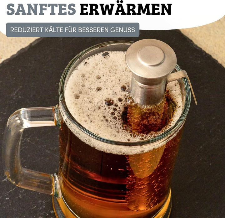 Westmark Bierwärmer mit Halter, Rostfreier Edelstahl, Silber, 63282260, 7.9 x 5 x 16 cm, Bierwärmer